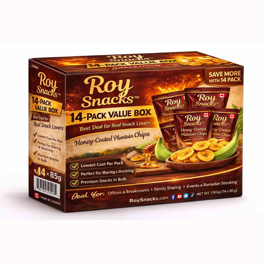 Honey-Coated Plantain Chips - 12+2 Free-Packs Value Box